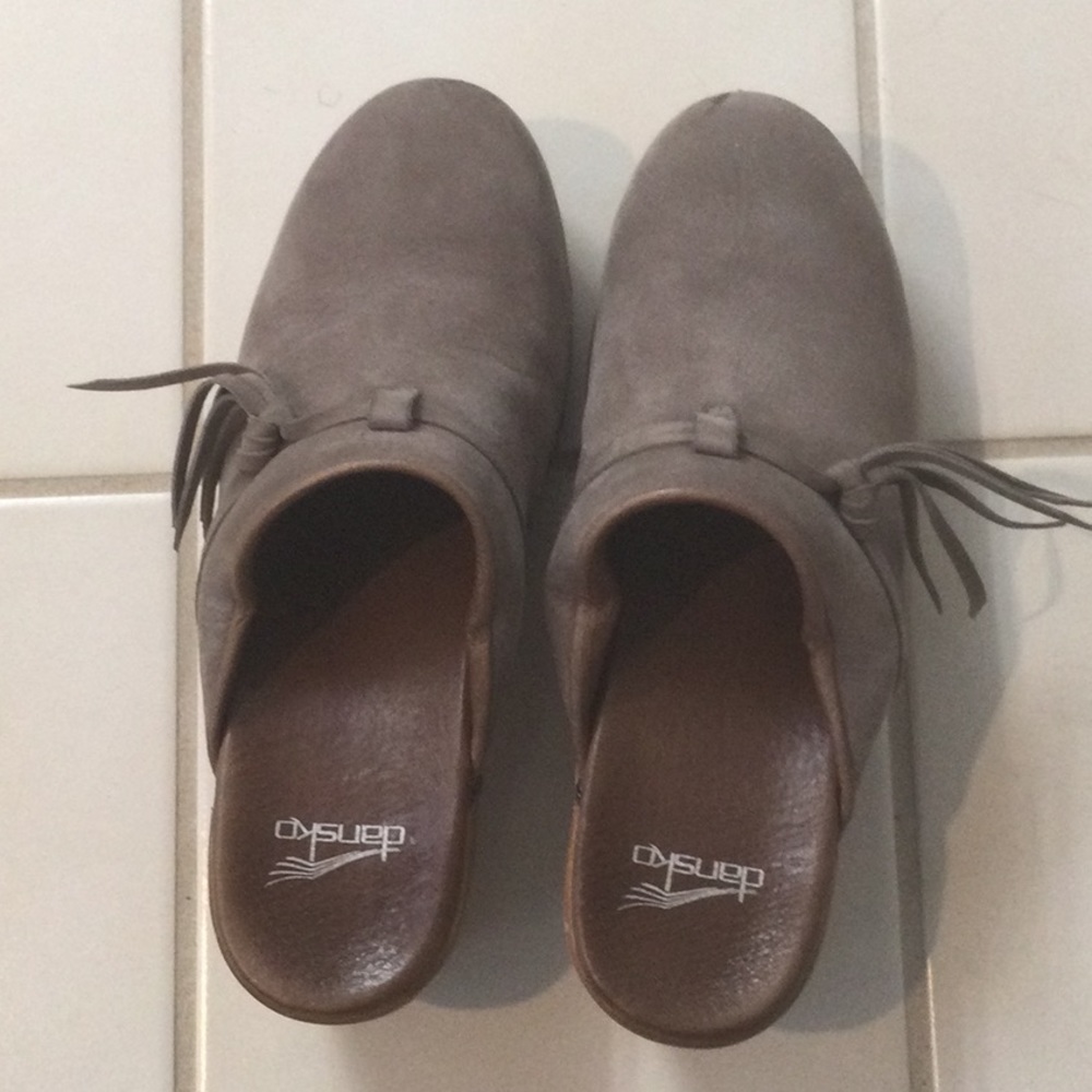 Dansko Grey suede clogs